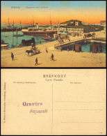 Postcard Göteborg Göteborg Hafe Skeppsbron Med Tullhuset 1912 - Suède