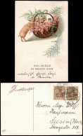 Glückwunsch - Neujahr/Sylvester Glücksschwein - Blumenkorb 1920 - Nouvel An