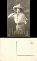Frühe Fotokunst Mit Frauen-Motiv Frau "HEDWIG" Gold Gut Gekleidet 1910 - Personnages