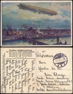 Praga-Warschau  Warszawa Zeppelin, Künstlerkarte WK1 1915  Gel. Feldpoststempel - Poland