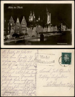 Ansichtskarte Köln Partie Am Rheinufer Panorama Bei Nacht 1930 - Koeln