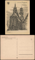 Ansichtskarte Stuttgart Künstlermotiv Ansicht Mit Kirche (ANNO 1944) 1950 - Stuttgart