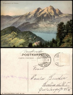 Luzern Lucerna Bürgenstock Mit Pilatus Schweizer Alpen Panorama 1909 - Autres & Non Classés