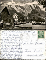 Ansichtskarte Garmisch-Partenkirchen Marktplatz Gegen Zugspitzgruppe 1956 - Garmisch-Partenkirchen