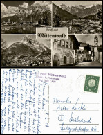 Ansichtskarte Mittenwald Gruss-Aus-Mehrbild-AK Mit 4 Ortsansichten 1959 - Mittenwald