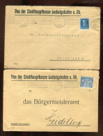 "BAYERN" 1919/1920, Brief Und Dienstbrief Je Ex Stadthauptkasse Ludwigshafen Nach Heidelberg (L2179) - Covers & Documents