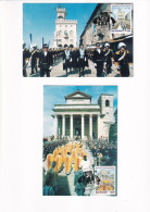 REPUBBLICA SAN MARINO 1998 MAXIMUN CARD SERIE COMPLETA 2 CARTOLINE FESTIVITA NAZIONALI - FDC