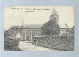CPA - 49 - Aubigné - L'Eglise Et La Porte Du Vieux Château - Animée - Circulée En 1906 - Other & Unclassified