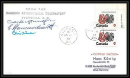 6545/ Espace (space) Lettre (cover) 16/4/1972 Apollo 16 Signé (signed Autograph) Dominion Victoria Canada  - North  America