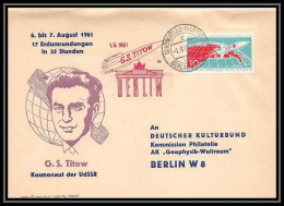11089/ Espace (space Raumfahrt) Lettre (cover Briefe) 1/9/1961 Cosmonaut Titov Titow Allemagne (germany DDR)  - Europe