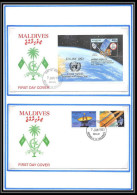 12053 2 Fdc (premier Jour) 1993 Space Year Landsat Maldives Espace (space Raumfahrt) Lettre (cover Briefe) - Asia