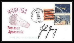 11765/ Espace (space) Lettre (cover) Signé (signed Autograph) Young 23/3/1965 Two Man Spacecraft Gemini Usa  - Etats-Unis