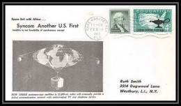 11740/ Espace (space Raumfahrt) Lettre (cover Briefe) Syncom Another Us First 14/2/1963 Usa - United States