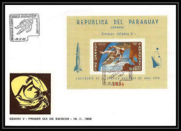 11375/ Espace (space Raumfahrt) Lettre (cover Briefe) Fdc Gemini 5 Paraguay 19/2/1966 - South America