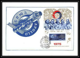 11284/ Espace (space) Lettre (cover) Urss USSR 15/7/1975 Apollo Soyuz Project (soyouz Sojus) Bloc 104 Fdc - Russia & USSR