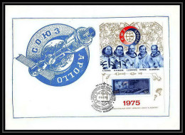 11285/ Espace (space) Lettre (cover) Urss USSR 15/7/1975 Apollo Soyuz Project (soyouz Sojus) Bloc 104 Fdc - Russia & USSR