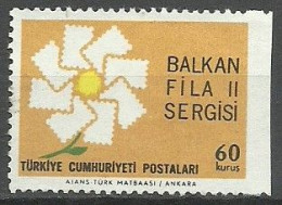 Turkey; 1966 "Balkanfila II" Stamp Exhibition 60 K. ERROR "Imperf. Edge" - Unused Stamps