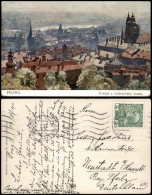 Postcard Prag Praha Blick Auf Die Stadt - Künstlerkarte 1911 - Czech Republic