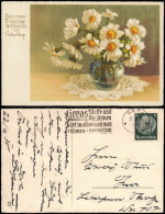 Glückwunsch Geburtstag Birthday Vase Blumen Künstlerkarte 1938  Stempel Gera - Anniversaire
