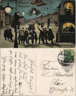 Ansichtskarte  Neujahr Sylvester New Year Feiernde Männer Scherzkarte 1912 - Nouvel An