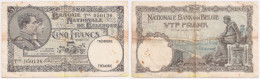 448 BELGICA 1927 5 FRANCS BELGIUM 1926 REY ALBERTO Y REINA ELISABETH - Collections