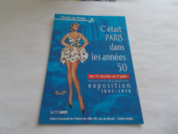 THEME PUBLICITE MAIRIE DE PARIS C ETAIT PARIS DANS LES ANNEES 50  BELLE JEUNE FEMME EN ILLUSTRATION - Advertising