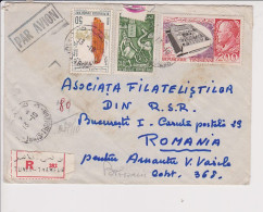 Tunisia Tunisie 1969 Registered Air Mail Cover Enveloppe Par Avion Tunis Thameur --> Romania Expo Montreal 1967 - Tunisia