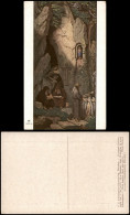 M. V. Schwind: Drei Einsiedler In Einer Felsengrotte Gemälde AK 1912 - Paintings
