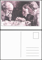 Ansichtskarte  Schach-Spiel Motiv-AK Grübelnde Spieler Vor Schachbrett 1980 - Contemporain (à Partir De 1950)