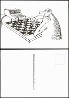 Ansichtskarte  Schach-Spiel Motiv-AK Schachbrett, Spiel Gg. Computer 1980 - Contemporain (à Partir De 1950)