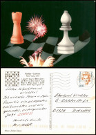 Schach Chess - Spiel Künstlerkarte Fischer - Cardoso New York 1957 1998 - Contemporain (à Partir De 1950)