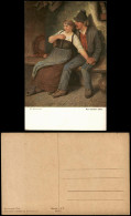 Künstlerkarte "Am Warmen Ofen" Nach Gemälde M. Wachsmuth 1910 - Peintures & Tableaux