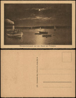 Ansichtskarte Potsdam Mondscheinnacht Havel Schiffe Dampfer Steamer 1926 - Potsdam