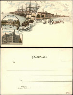 Ansichtskarte Bremen Litho AK: Hafen, Meierei, Weser, Post 1908 - Bremen