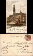 Hamburg Rathaus, Künstlerkarte 1899  Gel Hamburg Adlermarke Nach Kristiana - Autres & Non Classés