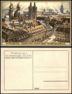 Ansichtskarte Würzburg Stadt Orig.-Steinzeichnungen V. Wilh. Greiner 1922 - Wuerzburg