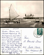 Ahlbeck (Usedom) Strand, Seebrücke, Badegäste Auf Schiff 1965/1964 - Autres & Non Classés