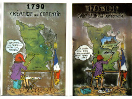 Lot De 5 CP. SAINT-LO. La Révolution Au Bureau De Poste De Saint-Lô (dessins De Pommier). - Saint Lo