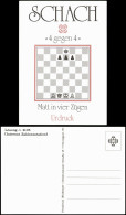 Ansichtskarte  Schach Chess Illustration 4 Gegen 4 Matt In Vier Zügen 1990 - Contemporain (à Partir De 1950)