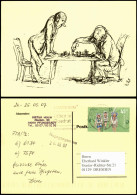 Schach Chess - Spiel Künstlerkarte Beim Schachspiel Vw Fernschach 2007 - Contemporary (from 1950)