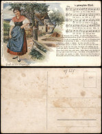 Ansichtskarte  Liedkarte " 's Gebergische Mädl" 1912 - Musique