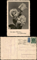 Ansichtskarte  Glückwunsch Geburtstag Birthday - Rosen 1953 Posthorn Notopfer - Anniversaire