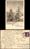 Ansichtskarte  Neujahr Sylvester New Year Tannen Im Winter Schnee 1944 - Nouvel An
