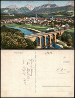 Ansichtskarte Traunstein Panorama-Ansicht Mit Eisenbahn Brücke 1920 - Traunstein