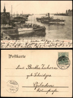 Ansichtskarte Biebrich-Wiesbaden Schiffe Dampfer Steamer, Landestelle 1903 - Wiesbaden