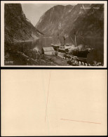 Postcard Gudvangen Schiffe Dampfer Steamer 1935 - Norway