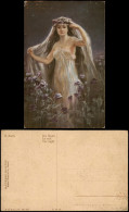 Künstlerkarte Gemälde Kunstwerk (Art) K. Barth Die Nacht 1910 - Paintings