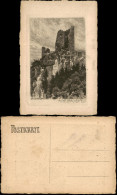 Ansichtskarte Königswinter Drachenfels, Federzeichnung Künstlerkarte 1922 - Koenigswinter