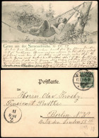 Ansichtskarte  Mann In Der Hängematte SOMMERFRISCHE 1899 - Personnages
