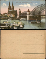 Ansichtskarte Köln Hohenzollernbrücke Mit Dom. Dampfer Steamer 1923 - Koeln